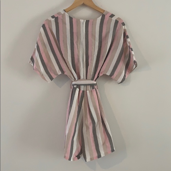 Ladies kimono style stripped romper - Picture 2 of 3
